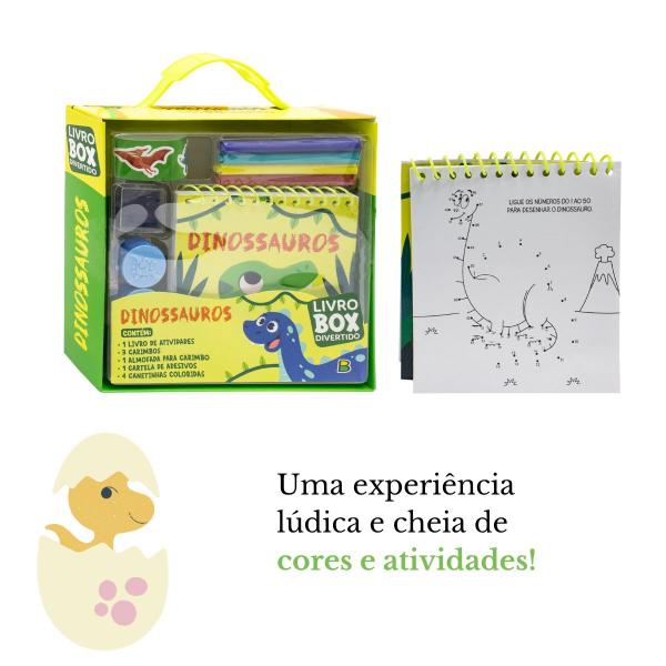 Imagem de Kit C/ 03 Livro-Box - DINOSSAUROS - Desenhos e Atividades C/ Canetas E Acess. Lembrancinha