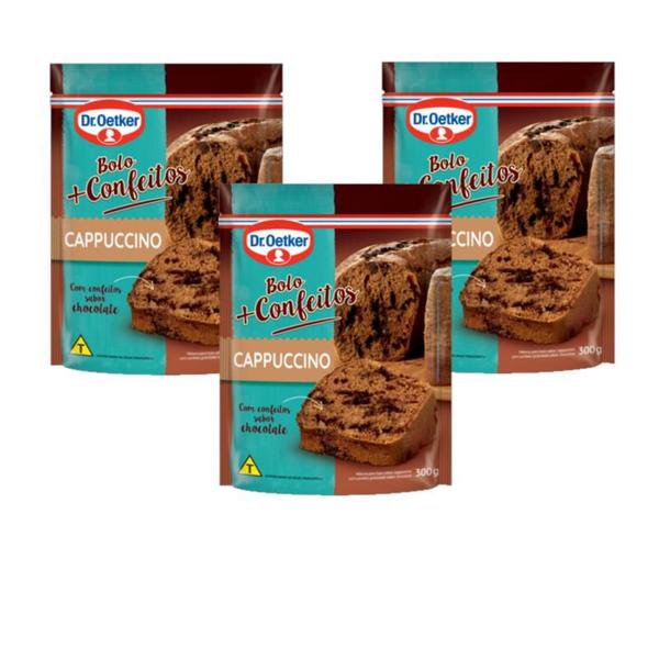 Kit c/ 03un Bolo de cappuccino + Confeitos 300g - Dr. Oetker Imagem de Kit c/ 03un Bolo de cappuccino + Confeitos 300g - Dr. Oetker