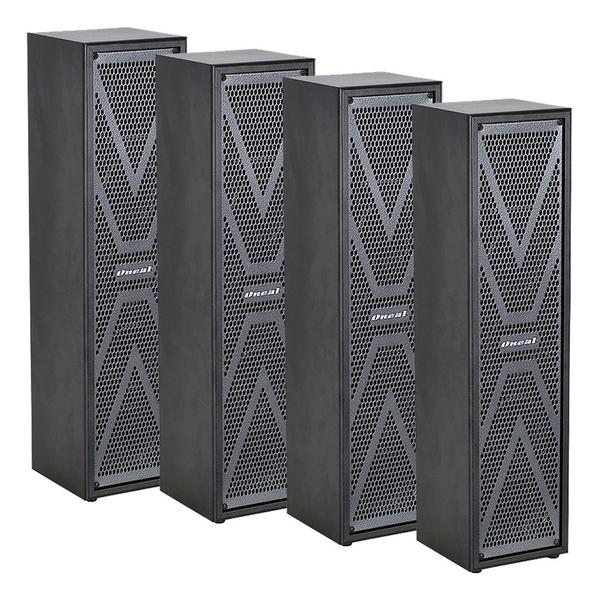 Kit c/ 04 caixas de som oneal ativa vertical opb-404x-pt 120wrms 4