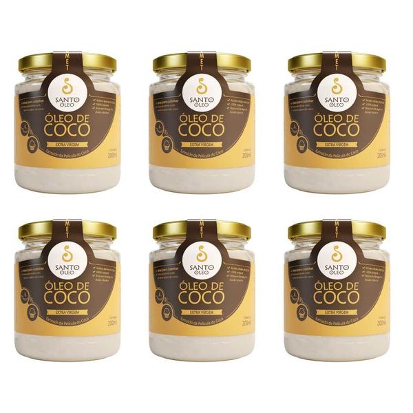 Imagem de Kit C/06 Santo Óleo de Coco Extra Virgem 200ml