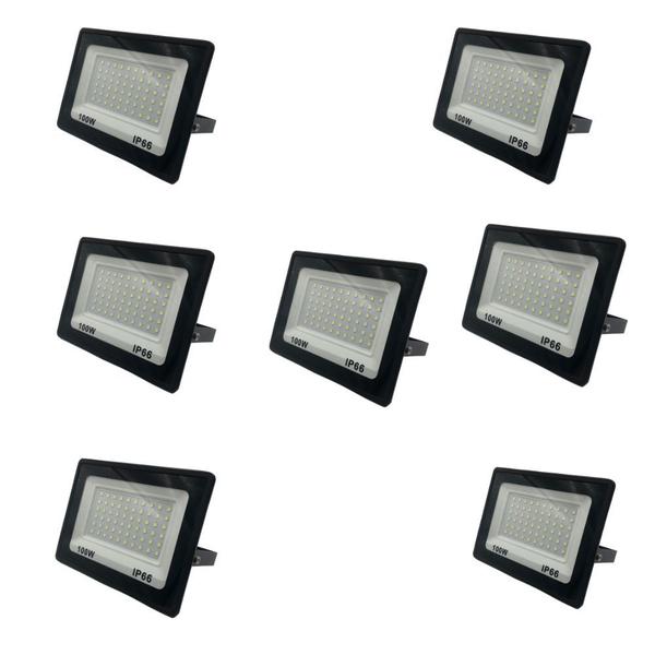 Imagem de Kit C/ 07 Refletores de Led 100W Luz Branca 110/220V 50.000h - Karuner