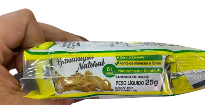 Imagem de Kit c/ 08 Bananada sem açúcar , natural zero 250g NATURAFRUTI  Cada pacote contém 10 unidades de 25g