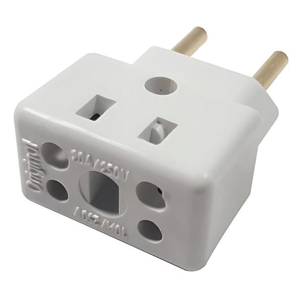 Imagem de Kit C/10 Adaptador De Tomada 3 Pinos Tipo Bob 110V/220V