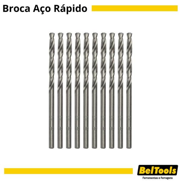 Imagem de Kit C/ 10 Broca Aço Rápido 1mm Beltools