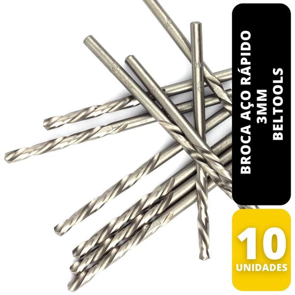 Imagem de Kit C/ 10 Broca Aço Rápido 3mm Beltools