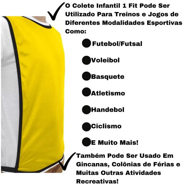 Imagem de Kit C/10 Coletes Infantil de Futebol Treino Jogo 1 Fit