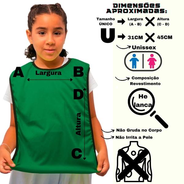 Imagem de Kit C/10 Coletes Infantil de Futebol Treino Jogo 1 Fit