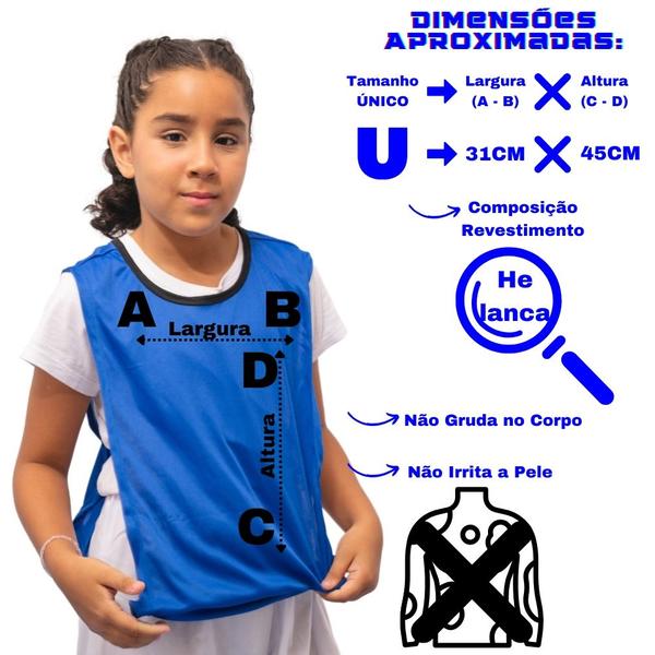 Imagem de Kit C/10 Coletes Infantil de Futebol Treino Jogo Simples 1 Fit