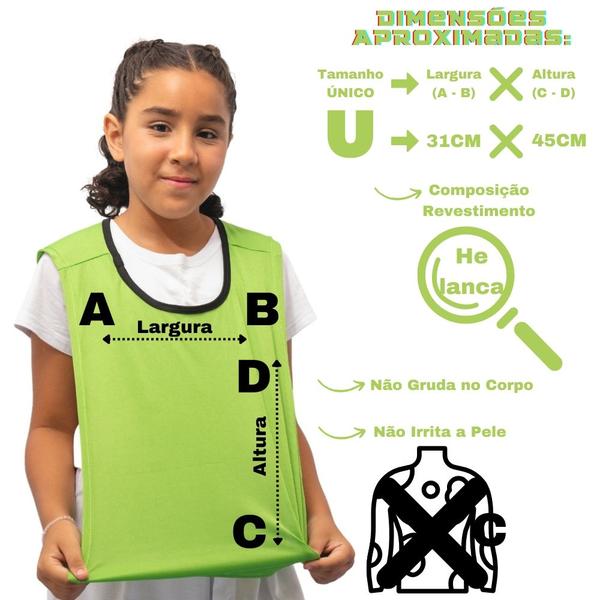 Imagem de Kit C/10 Coletes Infantil de Futebol Treino Jogo Simples 1 Fit