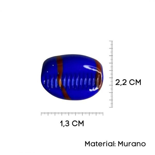 Imagem de Kit c/10 Firmas Búzios 22mm Azul e Vermelha Murano Guias