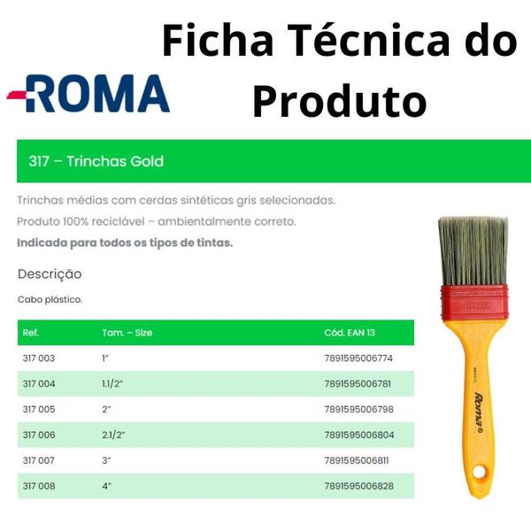 Imagem de Kit C/ 10 Pinceis Todas as Tintas Roma 317  2 1/2"  - Roma