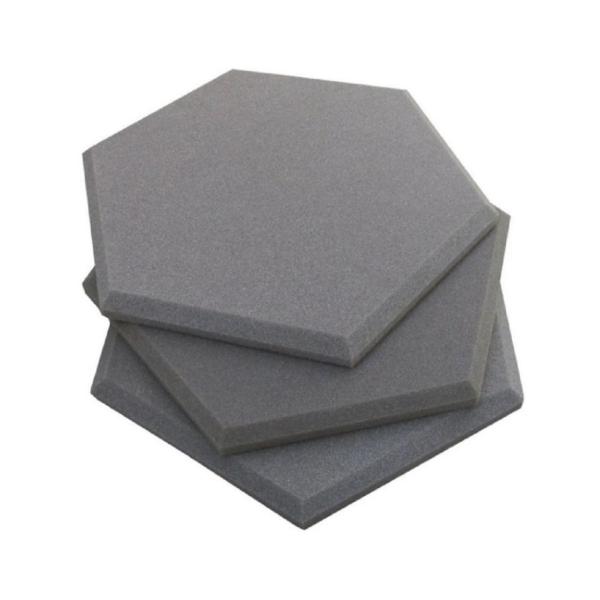 Imagem de Kit c/ 10 Placas Espuma Acustica Hexagonal Antichamas Preto