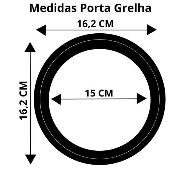 Kit C/10 Porta Grelha Ralo Redondo 15x15 Suporte Inox Rose - Montelar Acabamentos Imagem de Kit C/10 Porta Grelha Ralo Redondo 15x15 Suporte Inox Rose