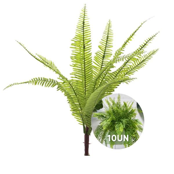 Kit c/ 10 Ramos Samambaia Planta Artificial Permanente Flor Arte 33cm Imagem de Kit c/ 10 Ramos Samambaia Planta Artificial Permanente Flor Arte 33cm