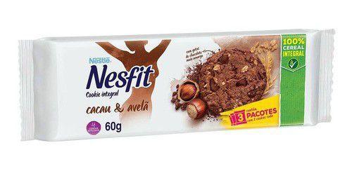 Kit C/10 Uni Biscoito Integral Cookie Cacau Avelã Nesfit 60g - Nestlé Imagem de Kit C/10 Uni Biscoito Integral Cookie Cacau Avelã Nesfit 60g