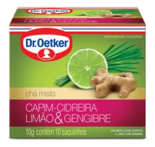 Imagem de Kit c/ 12 Chá de Capim-Cidreira, Limão & Gengibre 10 sachês cada - Dr. Oetker 