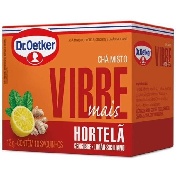 Imagem de Kit c/ 12 Chá Misto Vibre Mais Hortelã Gengibre Limão Siciliano 10 Saches (706196)- Dr. Oetker