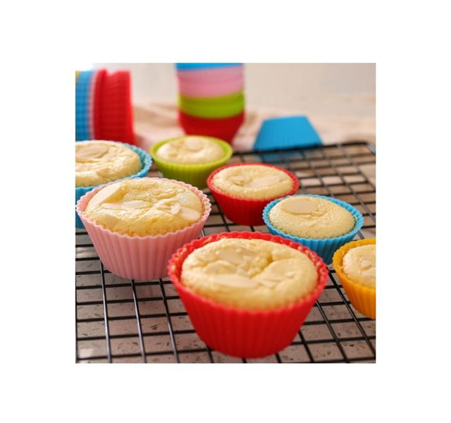 Imagem de Kit C/12 Forminhas Silicone Mini Bolos Cupcake Pudim Gelatina