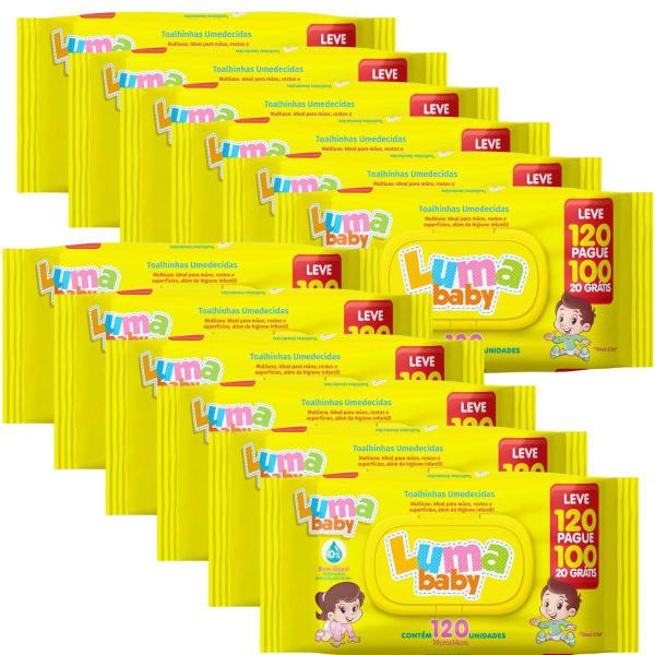 Kit C/12 Lenço Umedecido Luma Baby - Leve 120 Pague 100 Kit C/12 Lenço Umedecido Luma Baby - Leve 120 Pague 100