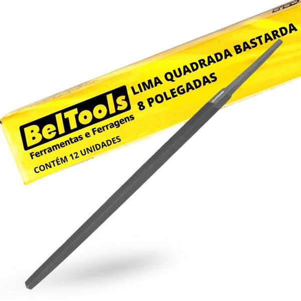 Imagem de Kit C/ 12 Lima Quadrada Bastarda 8 Pol Beltools