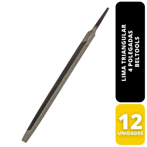 Imagem de Kit C/ 12 Lima Triangular 4 Pol Beltools