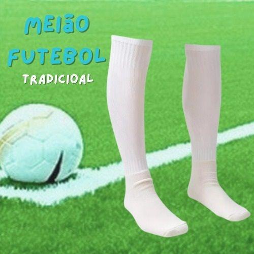 Imagem de Kit c/12 Meiões de Futebol C/ pés em Algodão Conforto Adulto