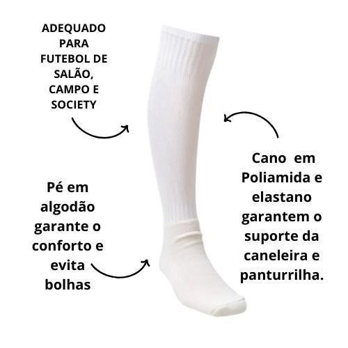 Imagem de Kit C/12 Meiões De Futebol Pés Em Algodão Conforto Adulto