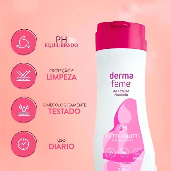 Imagem de Kit c/ 12 Packs - Sabonete Íntimo Dermafeme Tutti-Frutti 200ml