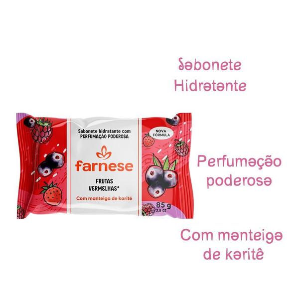 Imagem de Kit c/ 12 Sabonetes em Barra Frutas Vermelhas Farnese 85g