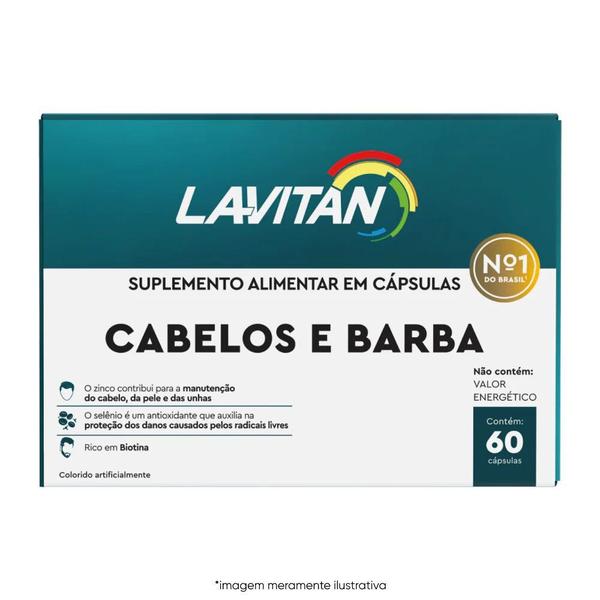 Imagem de Kit c/ 120 Suplemento Zinco e Biotina Cabelo e Barba Lavitan