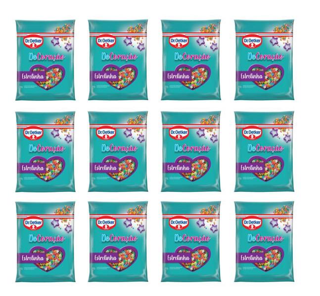 Kit c/ 12un Confeito Granulado Estrelinha 80g - Dr Oetker - Dr. Oetker Imagem de Kit c/ 12un Confeito Granulado Estrelinha 80g - Dr Oetker