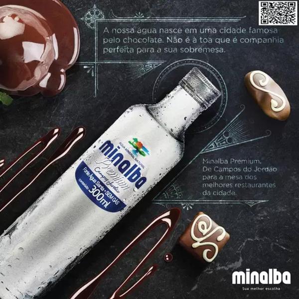 Kit c/ 12und Água Mineral S/ Gás PREMIUM MINALBA Vidro 300ml Imagem de Kit c/ 12und Água Mineral S/ Gás PREMIUM MINALBA Vidro 300ml