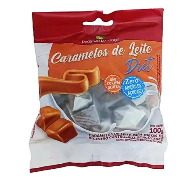 Imagem de Kit c/ 12und Caramelo de Leite Diet SÃO LOURENÇO 100g