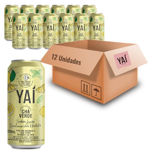 Imagem de Kit c/ 12und Chá Verde YAI Sabor Limão Siciliano Lata 290ml