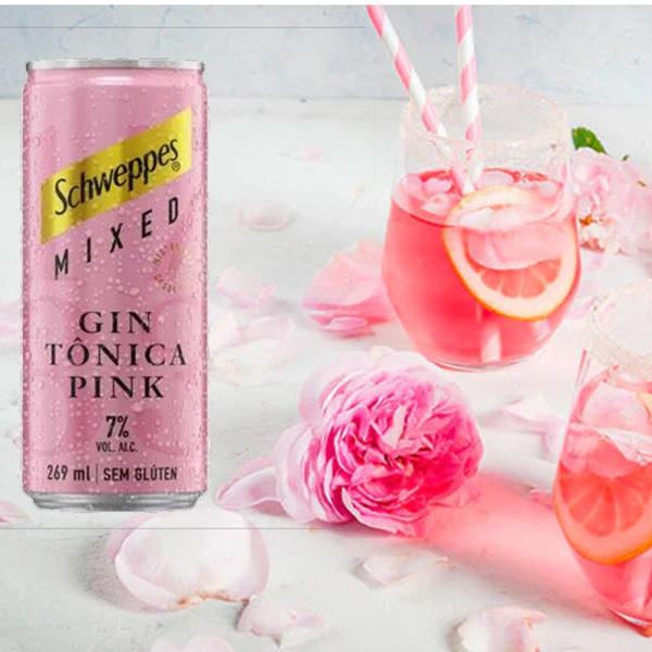 Imagem de Kit c/ 12und Gin Tônica Pink SCHWEPPES Lata 269ml