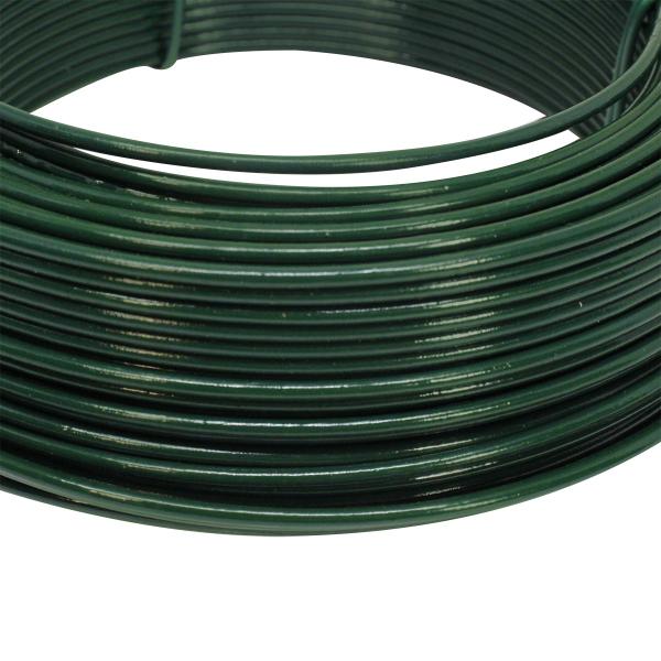 Imagem de Kit C/ 15 Arame P/ Tela Revestido Pvc 1kg Verde Bwg14 2,11mm