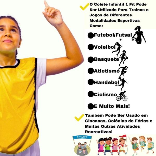 Imagem de Kit C/15 Coletes Infantil de Futebol Treino Jogo 1 Fit