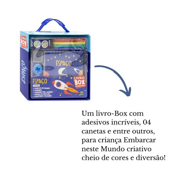 Imagem de Kit C/ 15 Livro-Box - Espaço - C/ Canetas E Acess. Atividades Lembrancinha Aniversário