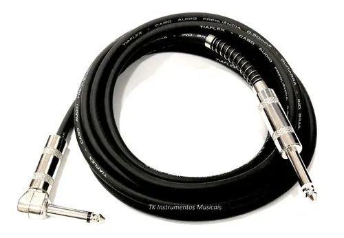 Kit c/2 Cabos P10 M X P10 L 90-- 3 Metros -- Guitarra, Baixo, Violão, Cavaquinho, Ukulele, Banjo, Teclado - Tiaflex Imagem de Kit c/2 Cabos P10 M X P10 L 90-- 3 Metros -- Guitarra, Baixo, Violão, Cavaquinho, Ukulele, Banjo, Teclado