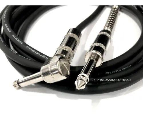 Kit c/2 Cabos P10 M X P10 L 90-- 3 Metros -- Guitarra, Baixo, Violão, Cavaquinho, Ukulele, Banjo, Teclado - Tiaflex Imagem de Kit c/2 Cabos P10 M X P10 L 90-- 3 Metros -- Guitarra, Baixo, Violão, Cavaquinho, Ukulele, Banjo, Teclado