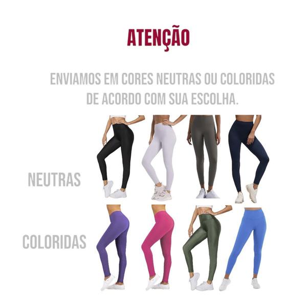 Imagem de Kit c/ 2 CALÇAS LEG Legging BASICA Cintura Alta Fitness Treino Casual Corrida Academia 1031