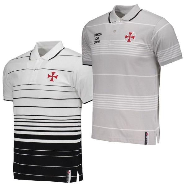 Imagem de Kit C/ 2 Camisas Polo Infantis Vasco da Gama Fio Tinto