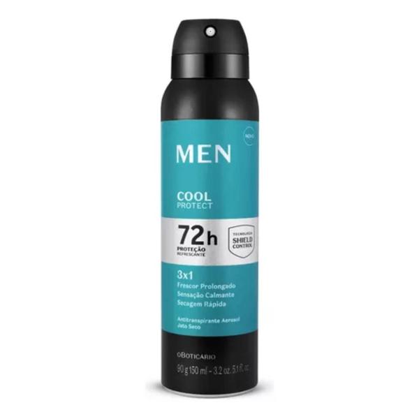 Imagem de Kit C/2 Desodorante Aerossol Boticário Men Cool Protect 72h - 150ml/90g