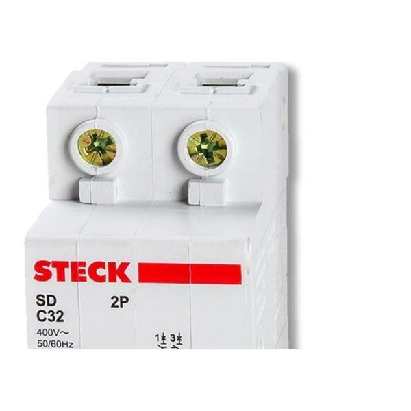 Imagem de Kit C/2 - Disjuntor Steck Din Bipolar 25A Sd62 C Sdd62C25