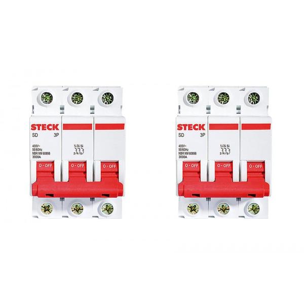 Imagem de Kit C/2 - Disjuntor Steck Din Tripolar 63A Sd63 3Ka