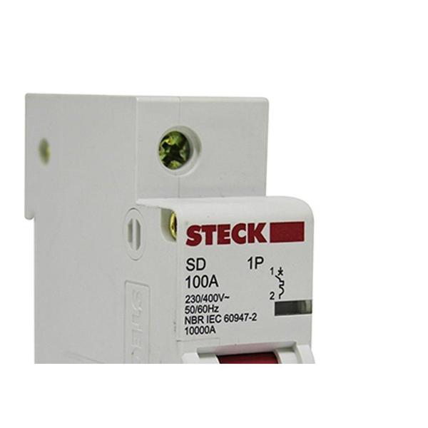 Imagem de Kit C/2 - Disjuntor Steck Din Unipolar 100A Sd61 C10Ka