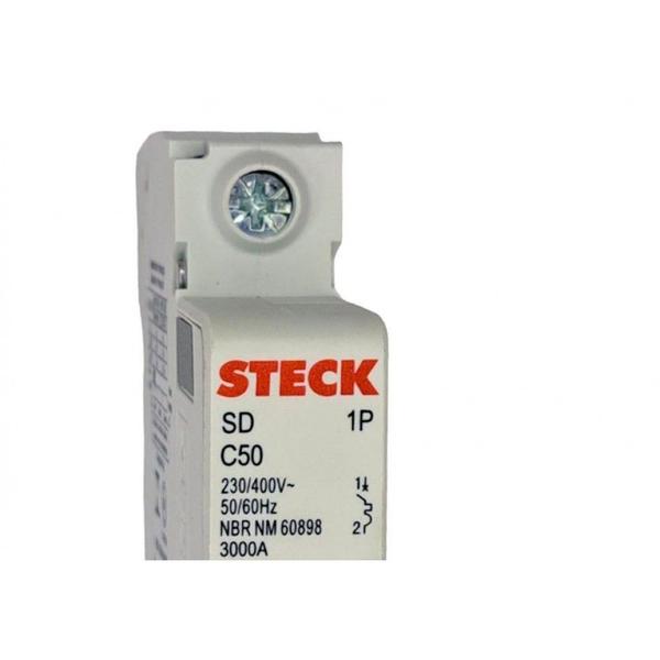 Imagem de Kit C/2 - Disjuntor Steck Din Unipolar 50A Sd61 C  Sdd61C50