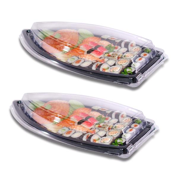 Imagem de Kit C/2 Embalagem Descartável Delivery Barca Sushi E Açai Gr