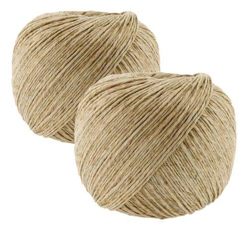 Imagem de Kit C/2 Fio Cordão Barbante Rami 2mm Rolo 200g Sisal 180 Mts