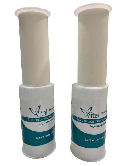 Imagem de Kit C/2 Fitas Micropore 10cm x 10 Metros Branca - Vital